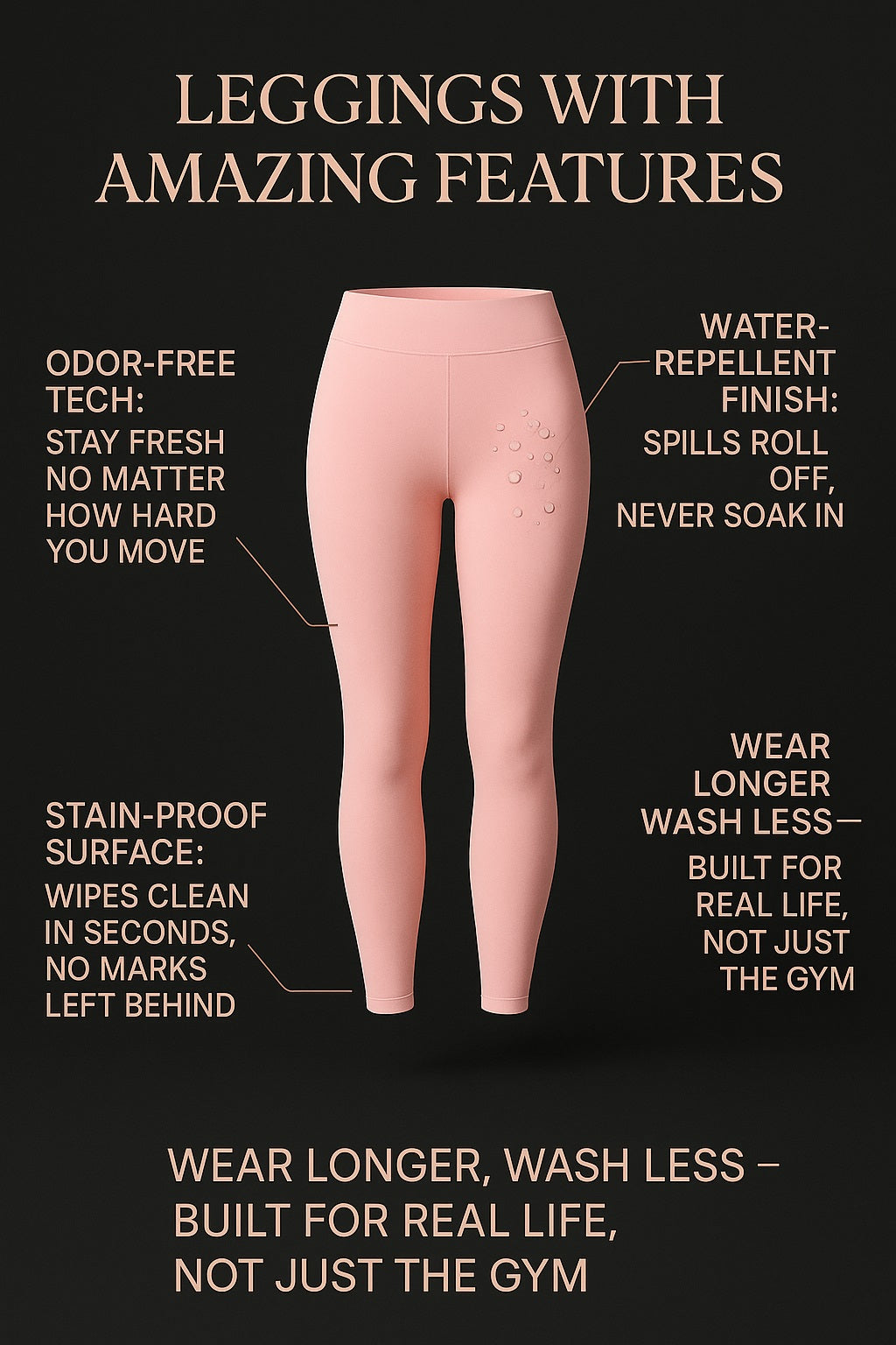 Water Repellent Leggings (Pink)